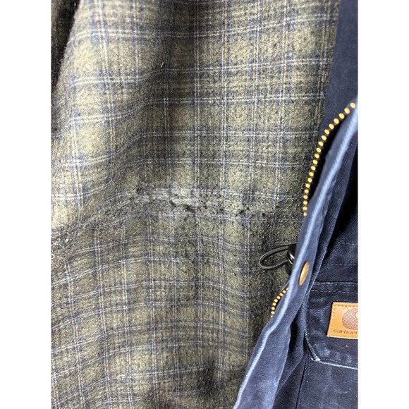 Carhartt Chore Jacket Blanket Lined Blue Zip C52MDT Corduroy Collar Men's Medium - Picture 5 of 9